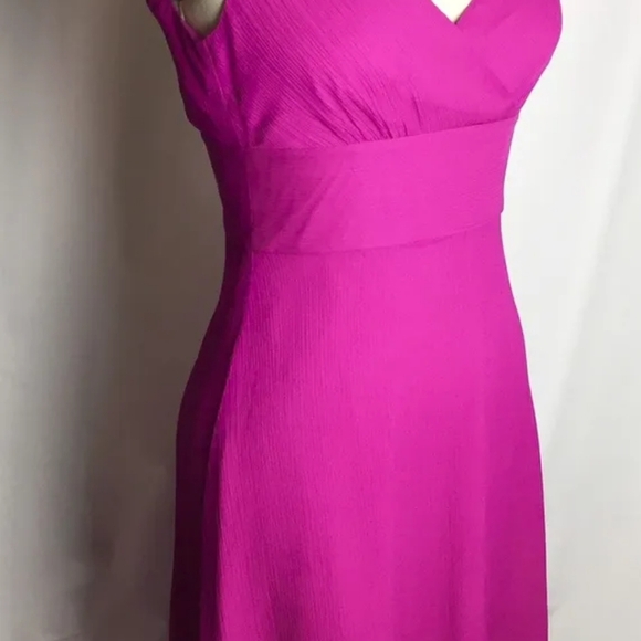J. Crew Dresses & Skirts - NWT J. Crew 100 % silk Chiffon Magenta Sleeveless Empire Waist Dress Size 8